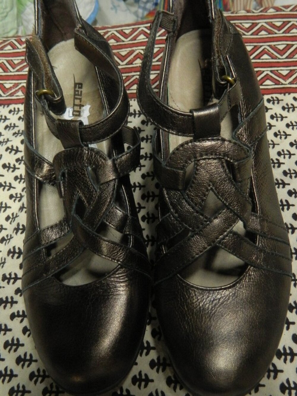 Earth Origins Shoes Womens Sz 9.5 W Brown Leather Casual Heel Shoes